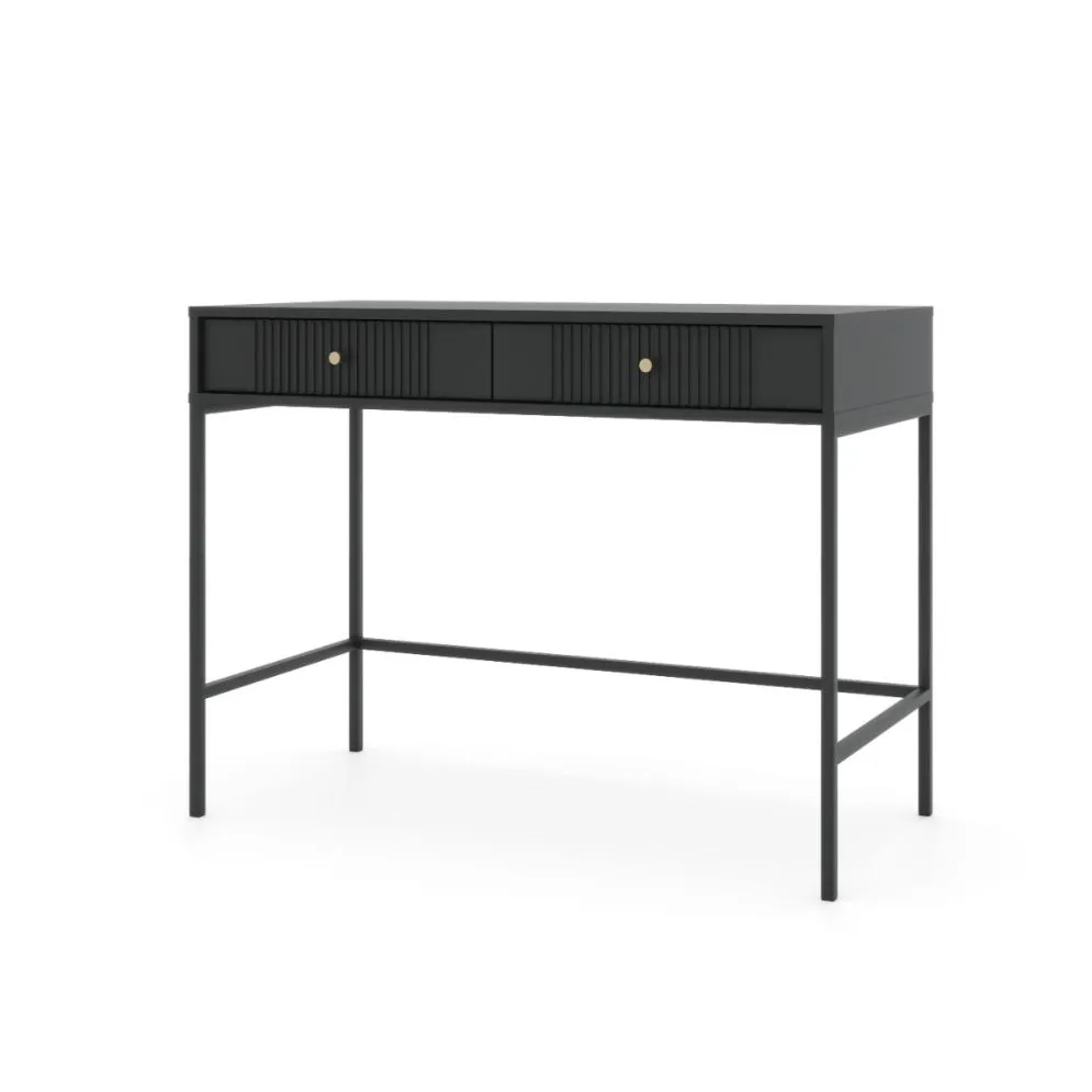 Toaletka ISEO 104 czarna mat z szufladami I sklep meblowy MIRAT. styl GLAMOUR, LOFT, RYFLOWANY kolekcja ISEO