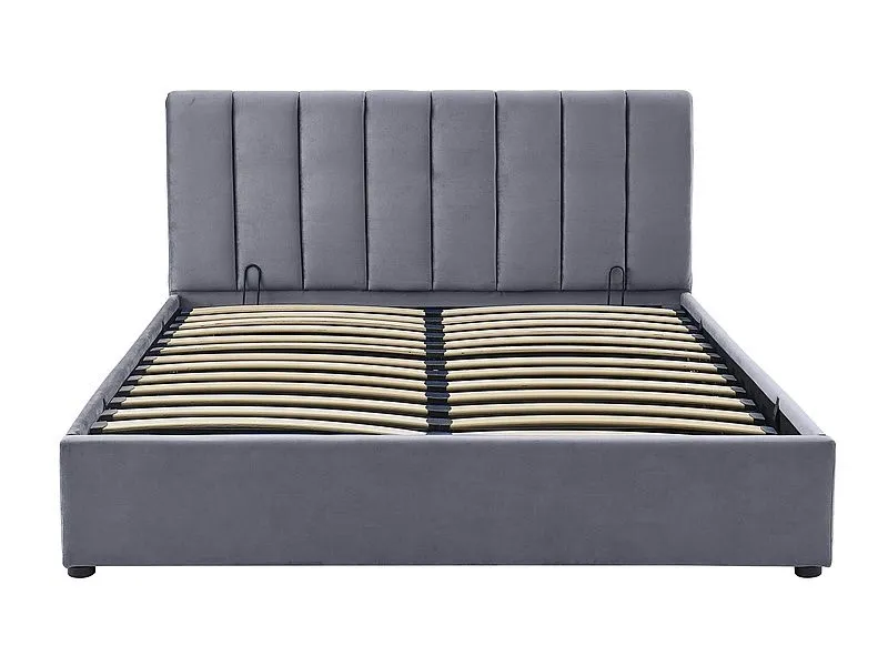 Łóżko tapicerowane MONTREAL VELVET 160 szare w stylu glamour | MIRAT. styl GLAMOUR