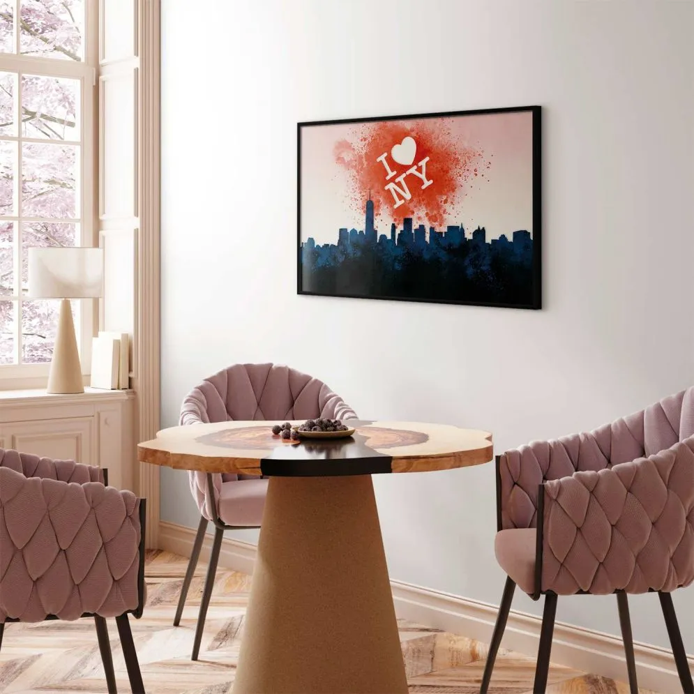Plakat I love NY 42x29,7 cm z ramą czarną bez marginesu | MIRAT.