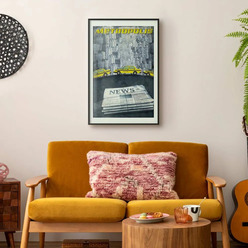 Plakat Metropolis 21x30 cm z ramą czarną z marginesem | MIRAT.
