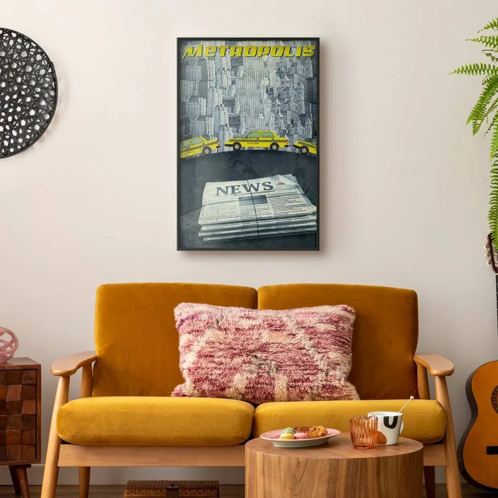 Plakat Metropolis 21x30 cm z ramą czarną bez marginesu | MIRAT.