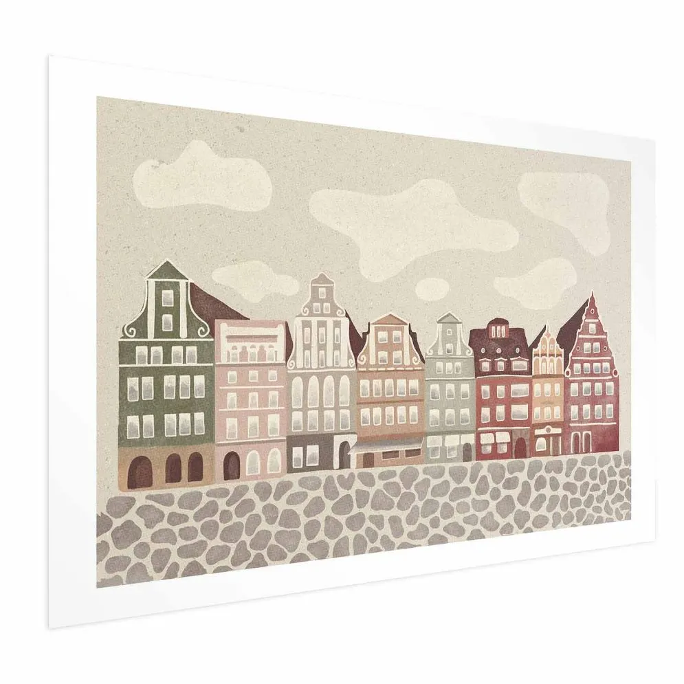 Plakat Kolorowe Fasady 60x40 cm bez ramy z marginesem | MIRAT.