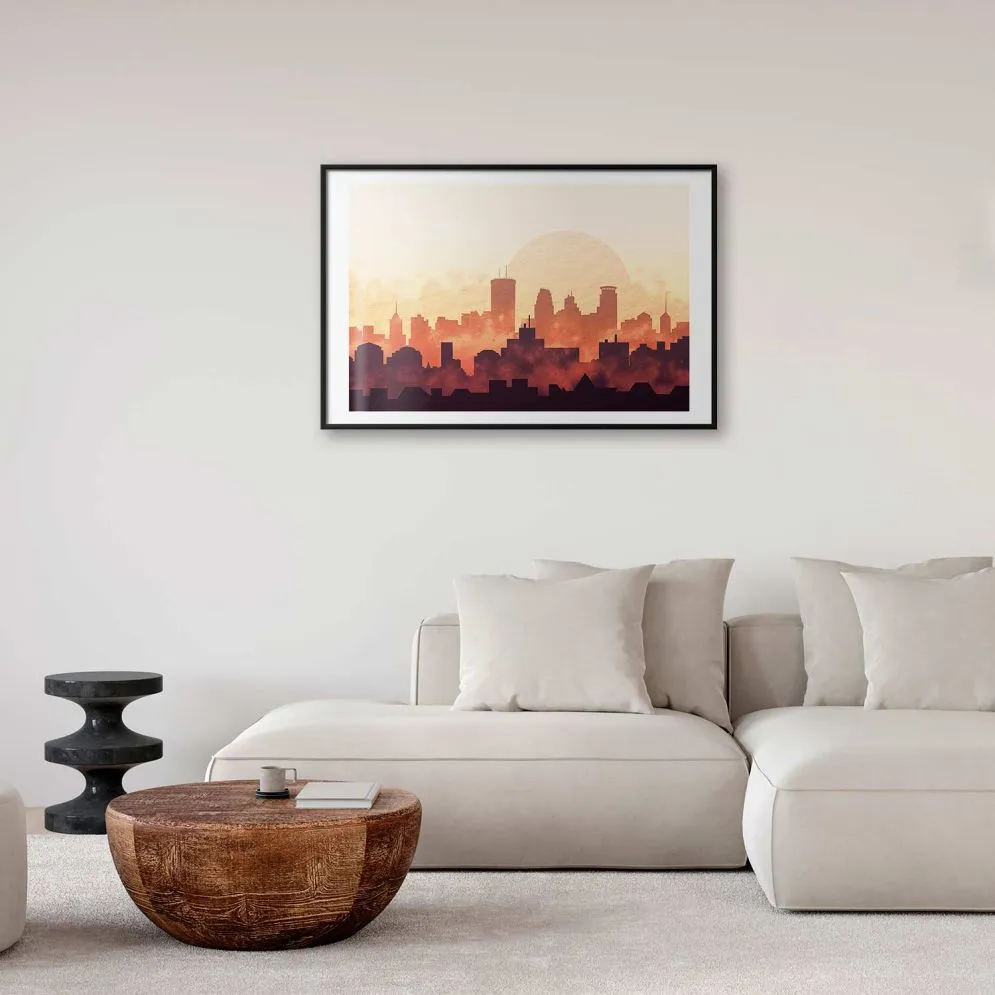 Plakat Żar miasta 90x60 cm z ramą czarną z marginesem | MIRAT.