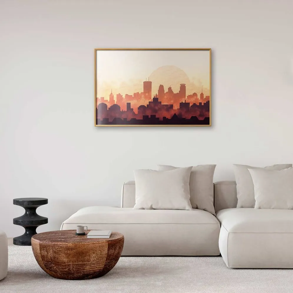 Plakat Żar miasta 60x40 cm z ramą złotą bez marginesu | MIRAT.
