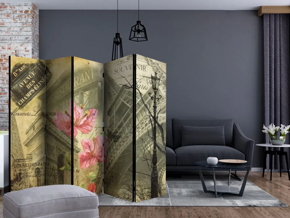Parawan akustyczny Miasta 225x172 cm 5-częściowy szary | MIRAT.