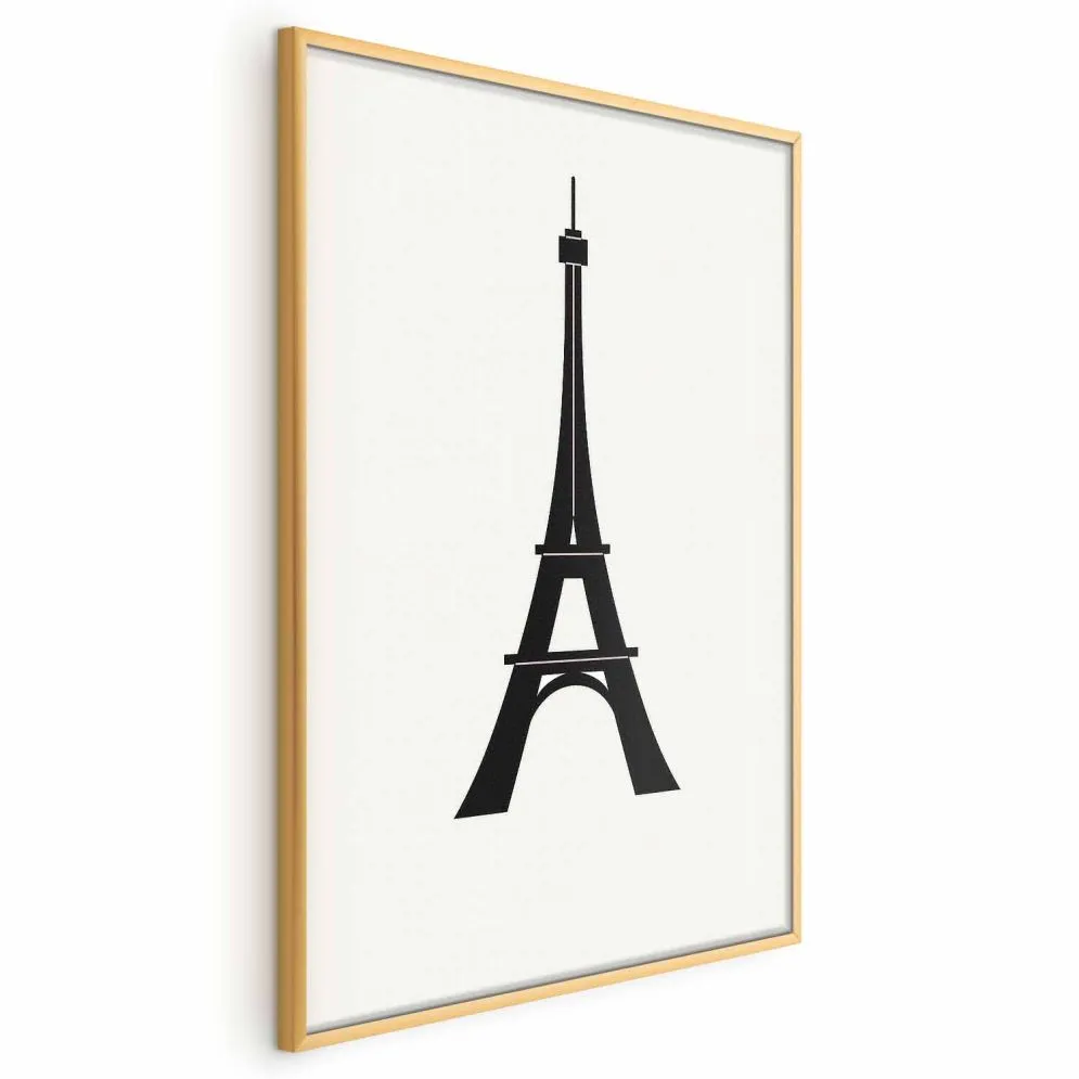 Plakat Wieża Eiffla 21x30 cm z ramą złotą bez marginesu | MIRAT.