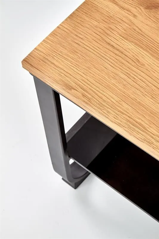 Ława ARTIGA 105x55 dąb złoty ze szklaną półką | MIRAT. w stylu LOFT kolekcja