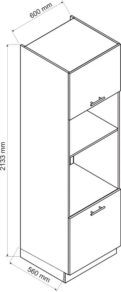 Szafka pod piekarnik i mikrofalę 60 BONO D60 PK MV/2133 P/L dąb wotan I sklep meblowy MIRAT. styl LOFT
