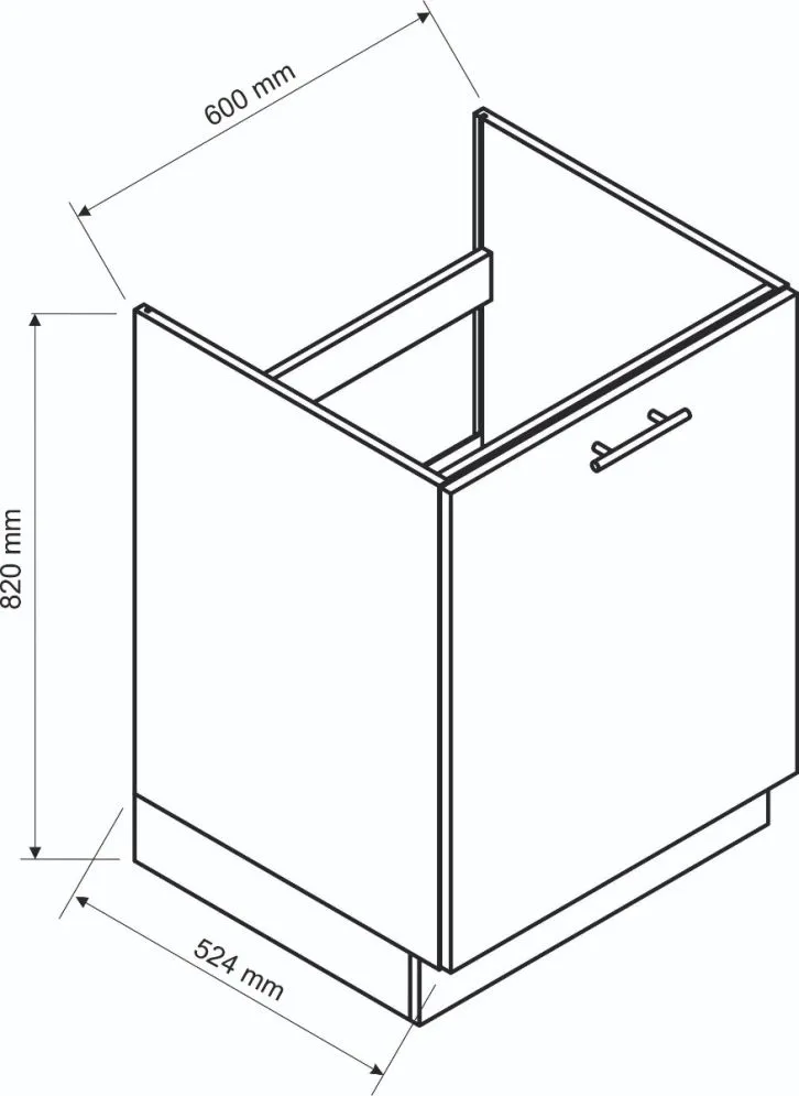 Szafka pod zlew 60 BONO D60ZL P/L biała I sklep meblowy MIRAT. styl SKANDYNAWSKI