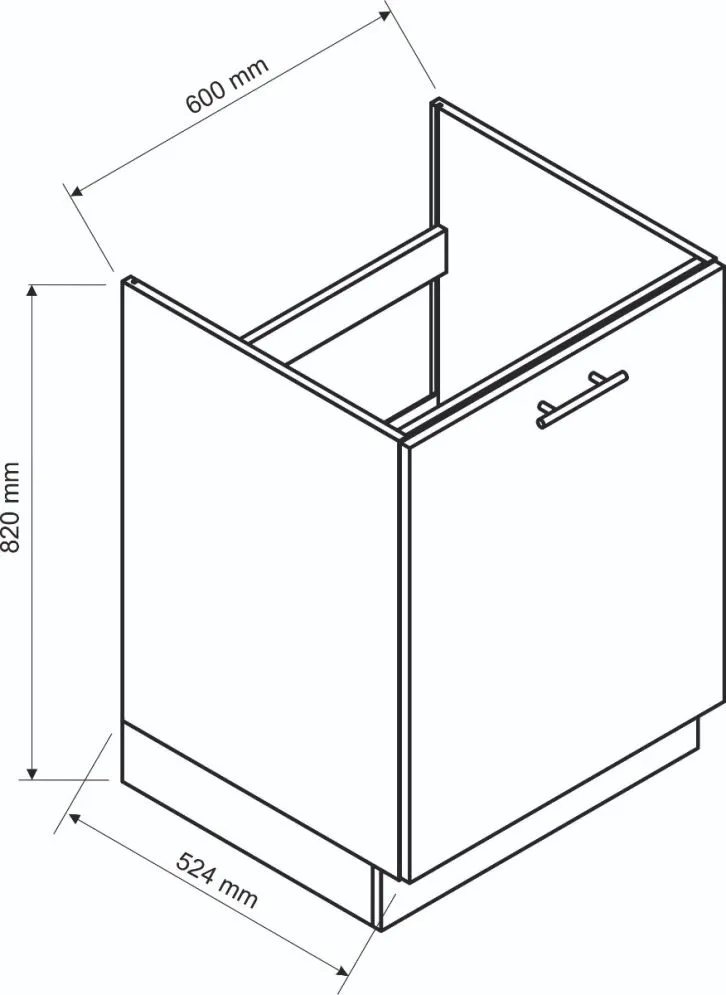 Szafka pod zlew 60 BONO D60ZL P/L dąb wotan I sklep meblowy MIRAT. styl LOFT