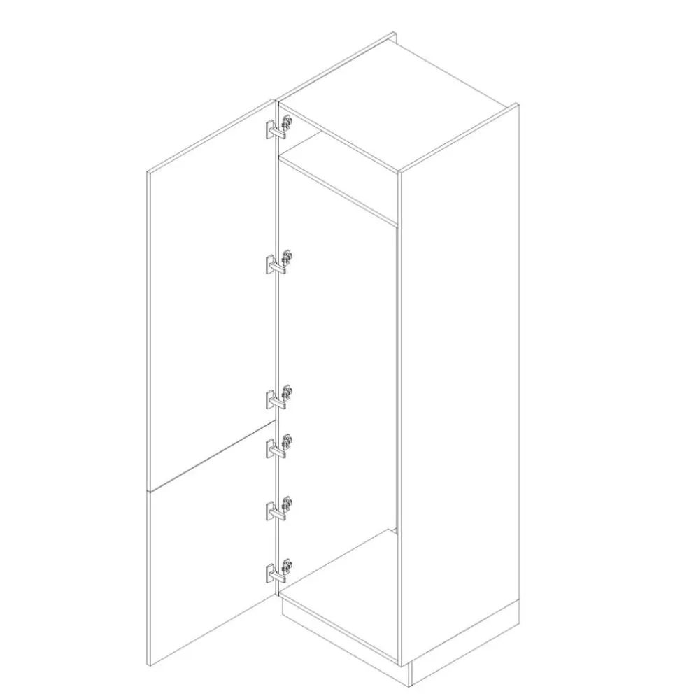 Minimalistyczna szafka pod zabudowę lodówki 60 DENIS D60 LO/2133 P/L czarna mat I MIRAT. kolekcja DENIS