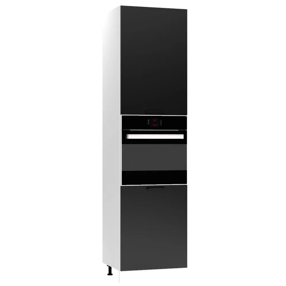Dwudrzwiowa szafka pod piekarnik 60 DENIS D60 PK/2333 P/L czarna mat I MIRAT. kolekcja DENIS