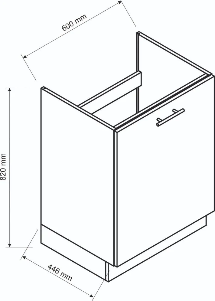 Szafka pod zlew 60 CLARA D60ZL P/L dąb do kuchni | MIRAT. w stylu kolekcja CLARA