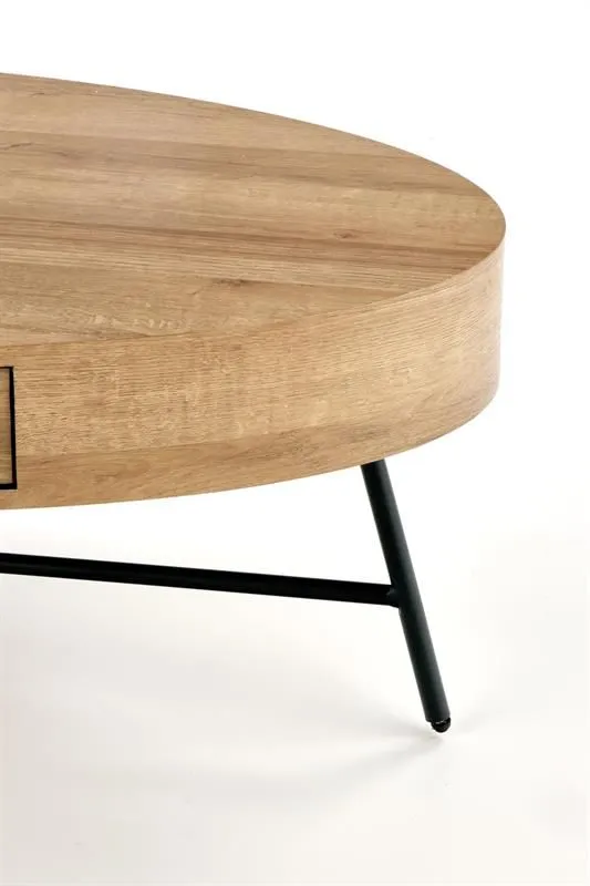 Stolik kawowy CAROLINA 120x60 dąb/czarna do salonu w stylu industrialnym | MIRAT. styl LOFT