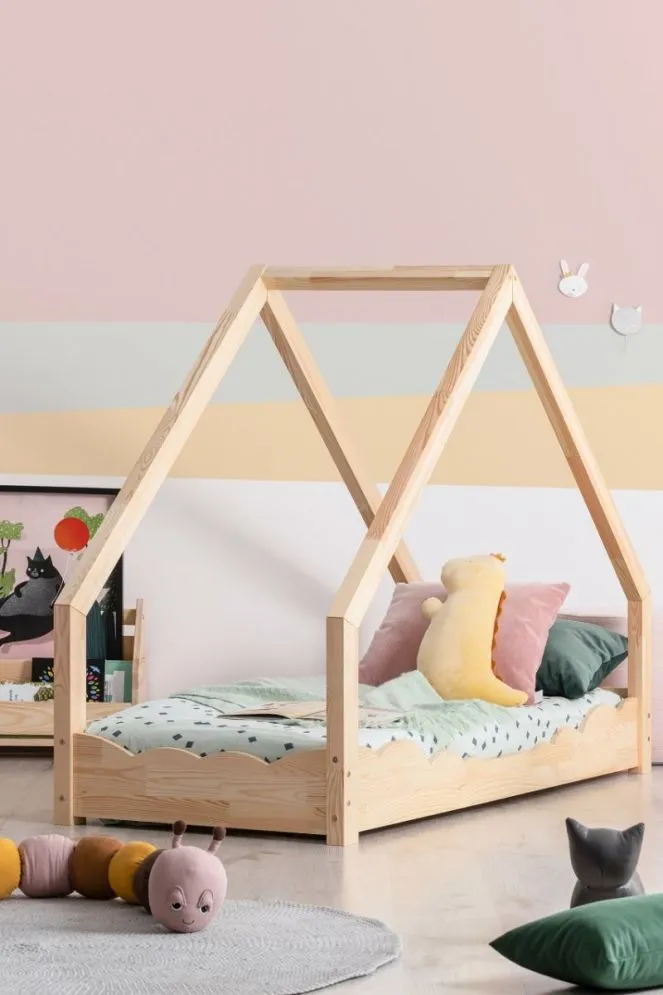 Łóżko dziecięce LOCA D 70x140 sosna domek | MIRAT. w stylu kolekcja LOCA
