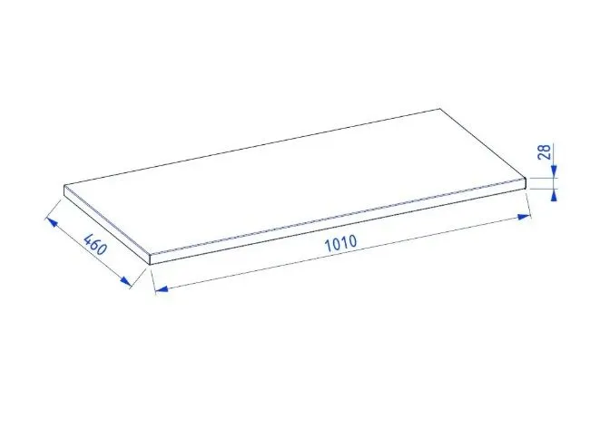 Blat łazienkowy dębowy 100 cm z litego drewna solidny | MIRAT