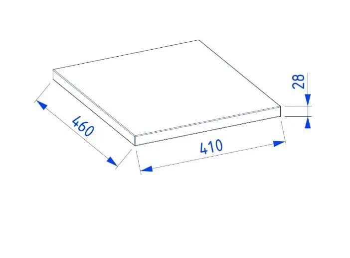 Solidny blat łazienkowy dębowy 40 cm z litego drewna | MIRAT