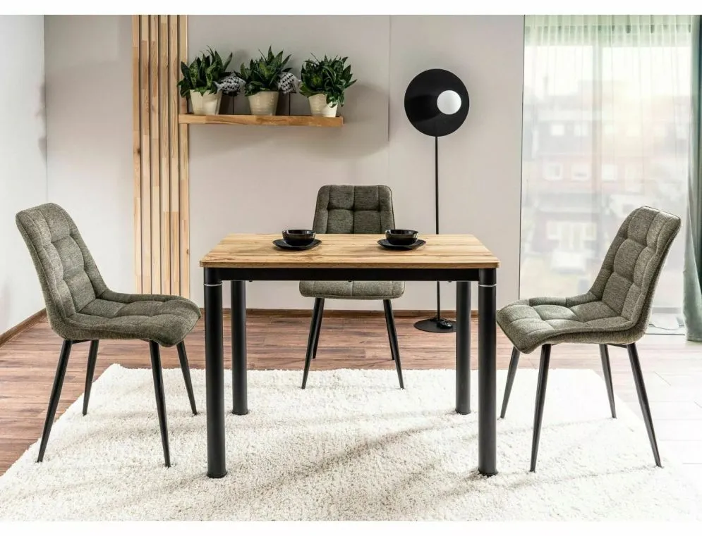Stół DAMAR 80x60 dąb artisan/czarny mat mały do jadalni I sklep meblowy MIRAT. styl LOFT