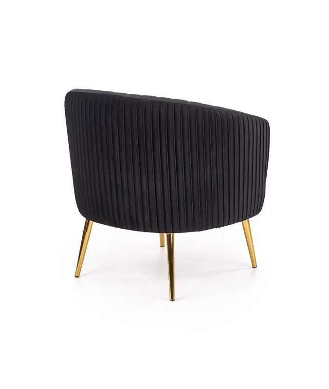 Fotel CROWN czarny z przeszyciami w stylu glamour | MIRAT. w stylu GLAMOUR kolekcja