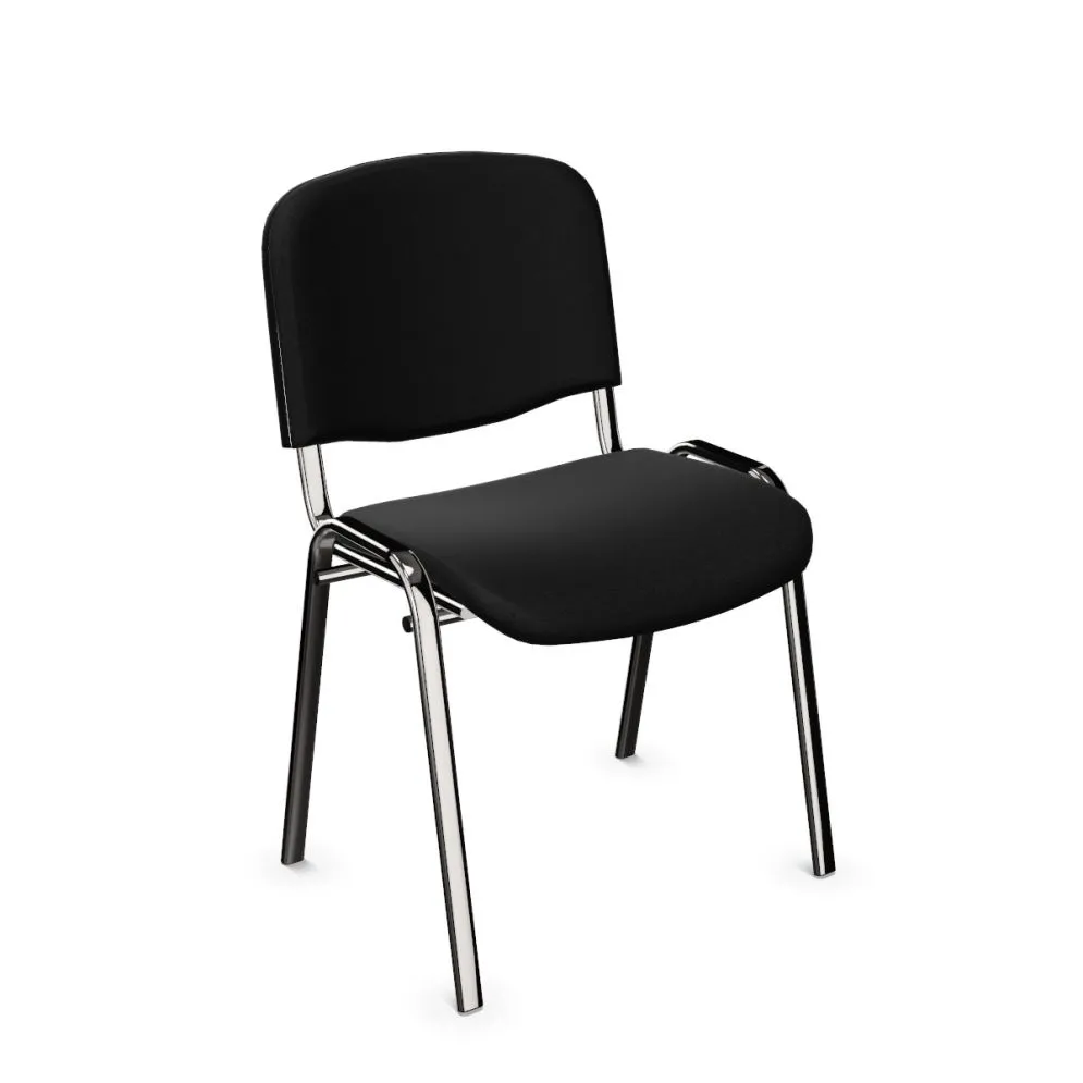 Krzesło ISO chrom EF019 czarne konferencyjne tapicerowane | MIRAT.