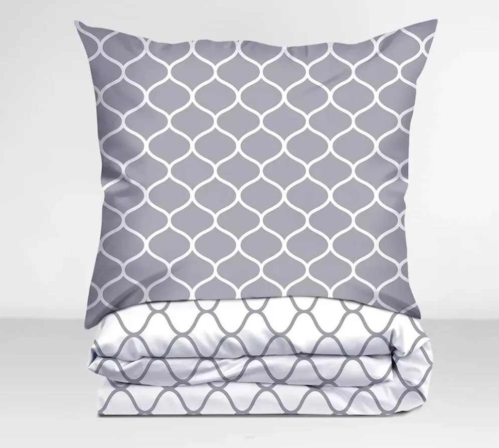 Pościel Bawełniana Greno Premium Decor 140x200 szara połysk MIRAT.