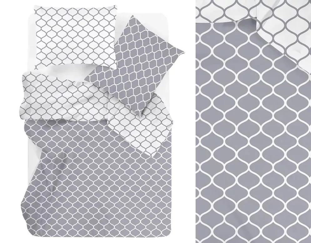 Pościel Bawełniana Greno Premium Decor 140x200 szara połysk MIRAT.
