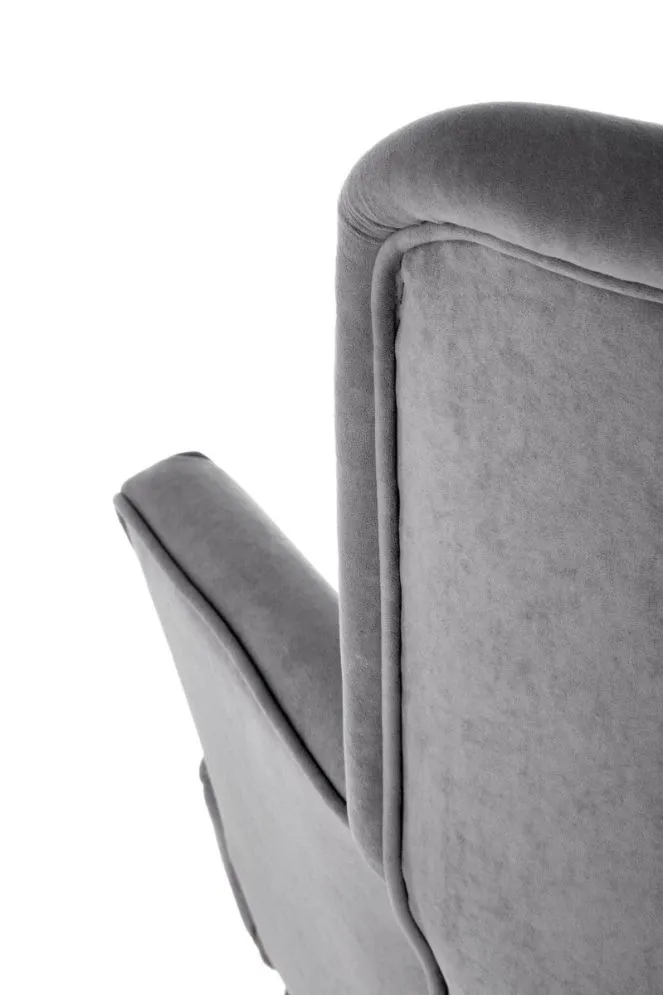 Fotel do salonu DELGADO VELVET szary z przeszyciami | MIRAT. styl LOFT