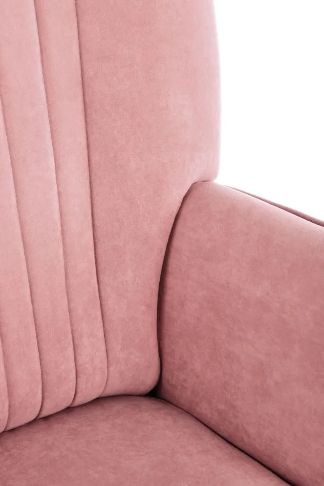Fotel do salonu DELGADO VELVET różowy na czarnych nogach | MIRAT. styl LOFT