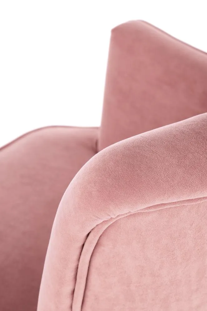 Fotel do salonu DELGADO VELVET różowy na czarnych nogach | MIRAT. styl LOFT