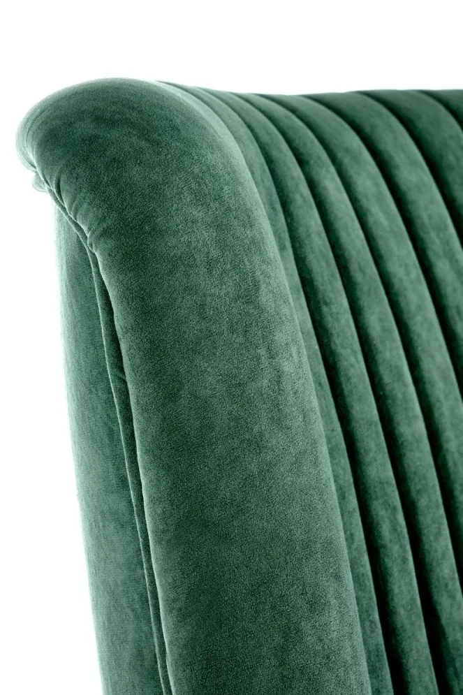 Fotel do salonu DELGADO VELVET ciemnozielony na drewnianych nogach | MIRAT. styl LOFT