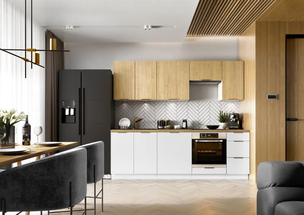 Trwała szafka kuchenna stojąca 60 DENIS D60PC S/2 dąb London | MIRAT. kolekcja DENIS