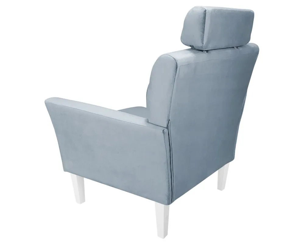 Fotel PIRO BL VELVET szary tapicerowany aksamitem | MIRAT. styl GLAMOUR