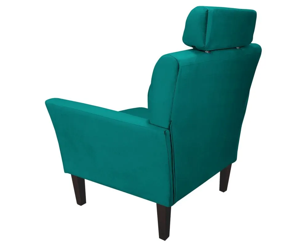 Fotel PIRO MG VELVET morski tapicerowany aksamitem | MIRAT. styl GLAMOUR