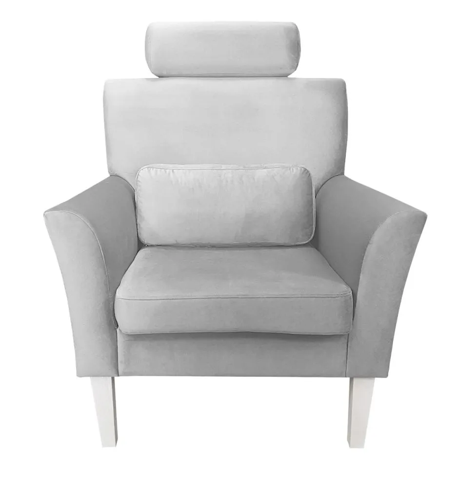 Fotel PIRO MG VELVET jasnoszary tapicerowany aksamitem | MIRAT. styl GLAMOUR