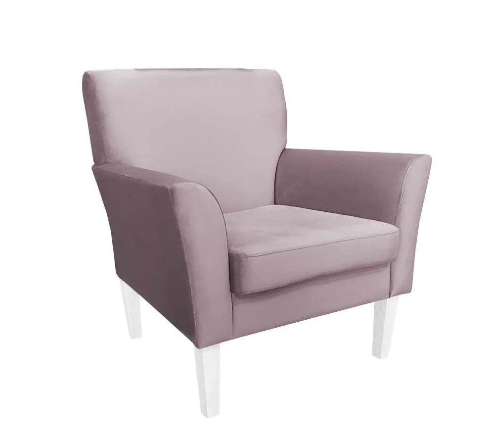 Fotel PIRO MG VELVET jasnoróżowy tapicerowany aksamitem | MIRAT. styl GLAMOUR