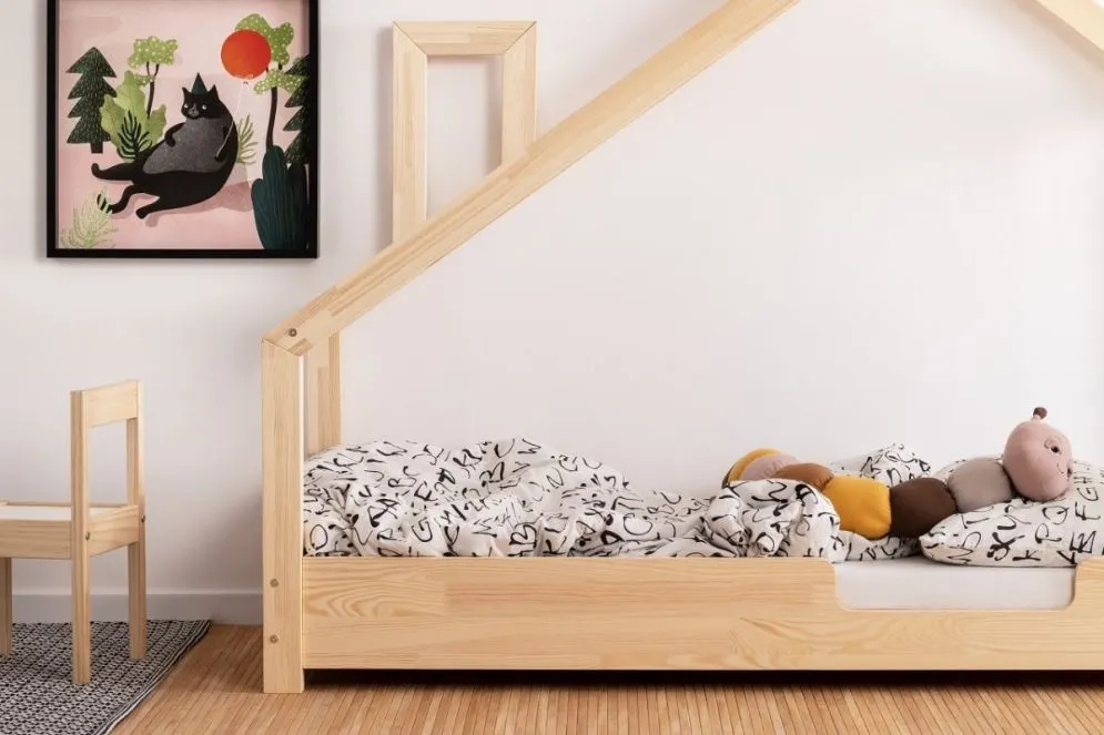 Łóżko dziecięce LUNA C 70x140 sosna drewniane domek | MIRAT. w stylu  kolekcja LUNA