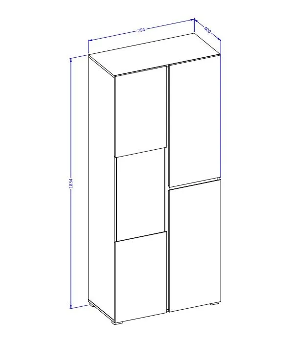 Przeszklona witryna wysoka CROSS 3D 80cm dąb wotan/czarna I sklep meblowy MIRAT. styl SKANDYNAWSKI kolekcja HV-CROSS