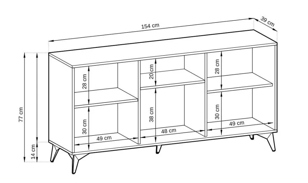 Komoda GALAXY 3D 154 cm czarna/dąb evoke I sklep meblowy MIRAT. styl LOFT kolekcja GALAXY PIASKI