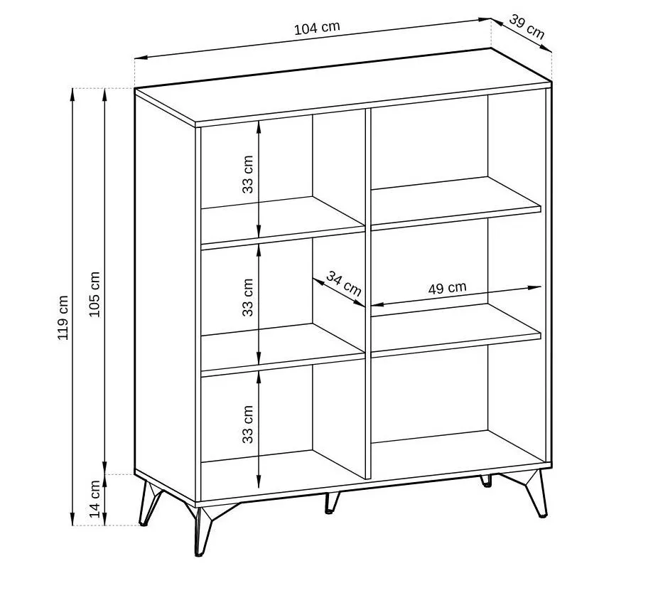 Komoda wysoka GALAXY 2D 104 cm czarna/dąb evoke I sklep meblowy MIRAT. styl LOFT kolekcja GALAXY PIASKI