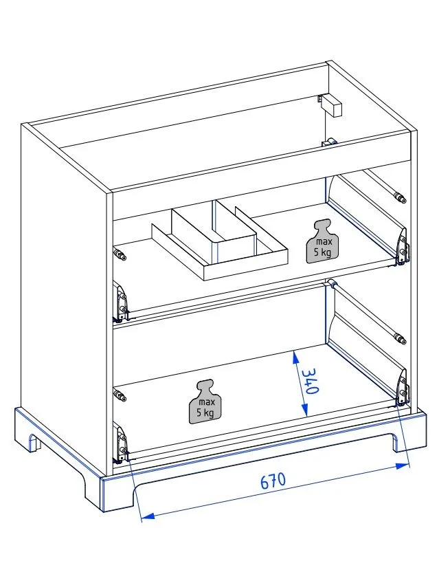 Szafka pod umywalkę OXFORD 80 cm w kolorze starej bieli półmat | MIRAT