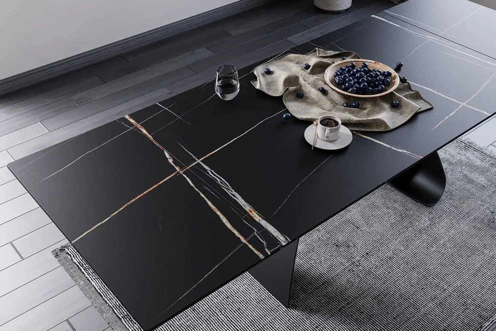 Stół DIUNA CERAMIC 160(240)x90 czarny I sklep meblowy MIRAT. styl LOFT