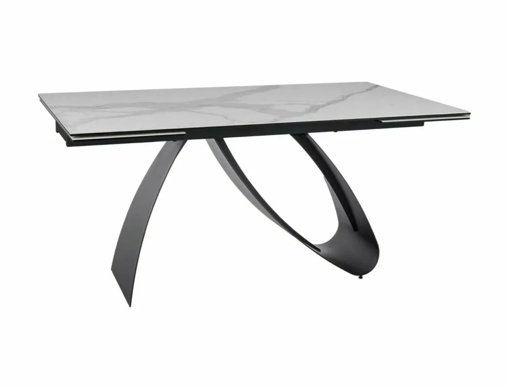Stół rozkładany DIUNA CERAMIC 160(240)x90 biały mat statuario venato 12-osobowy I sklep meblowy MIRAT. styl GLAMOUR, LOFT