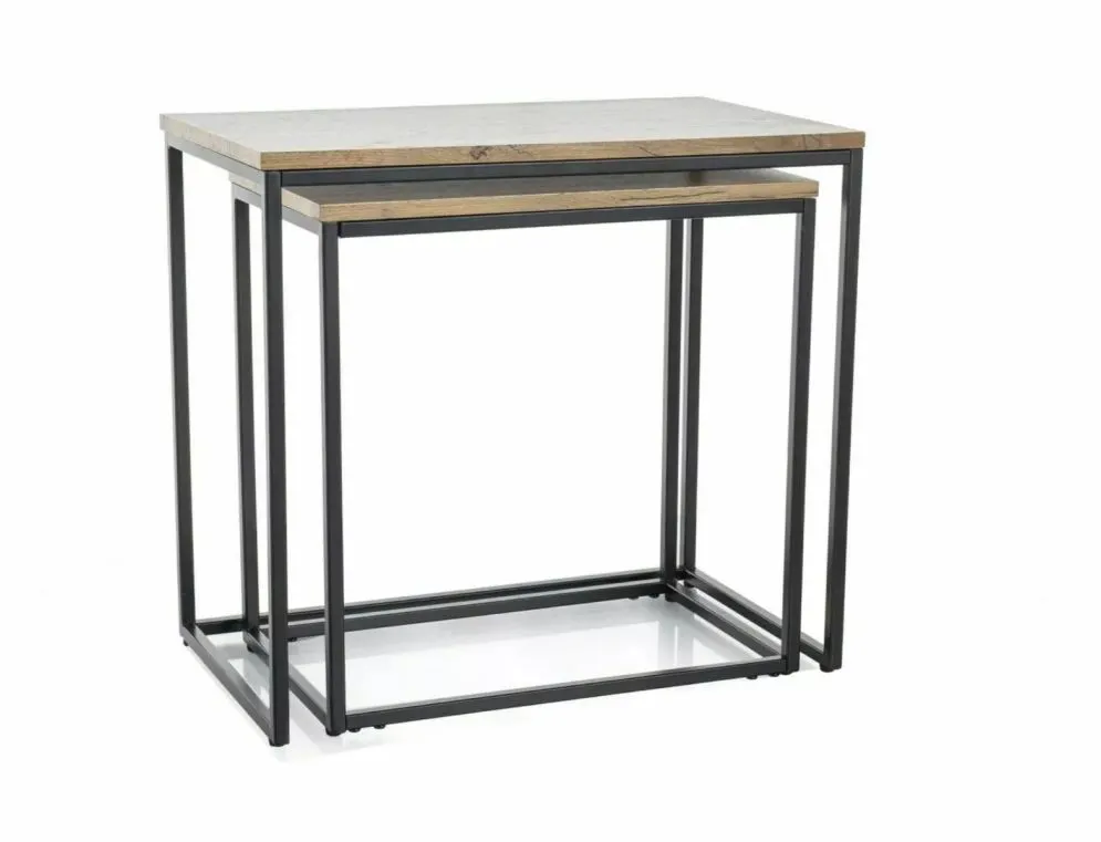 Zestaw 2 ław DOBLO dąb artisan/czarny mat w stylu loft I sklep meblowy MIRAT. styl LOFT