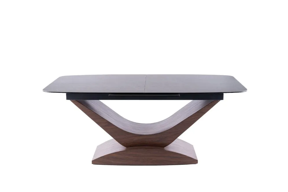 Stół rozkładany DOLCE CERAMIC 180(240)x95 szary marmur/orzech dla 10 osób | MIRAT. w stylu kolekcja