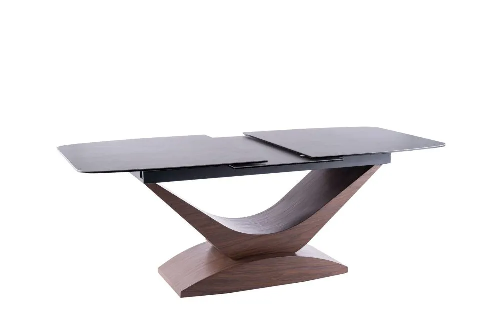 Stół rozkładany DOLCE CERAMIC 180(240)x95 szary marmur/orzech dla 10 osób | MIRAT. w stylu kolekcja