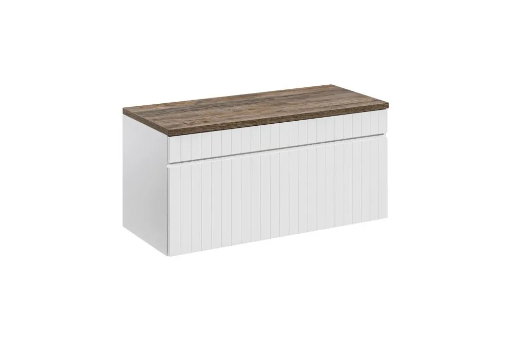 Szafka pod umywalkę ICONIC WHITE 82 100 cm biała ryflowany front I sklep meblowy MIRAT.