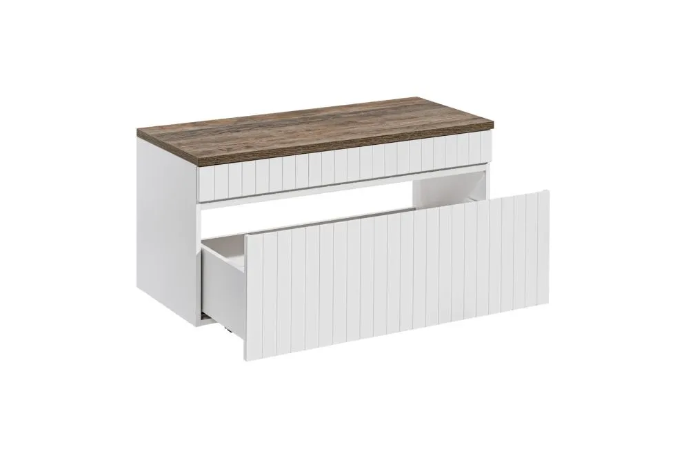 Szafka pod umywalkę ICONIC WHITE 82 100 cm biała ryflowany front I sklep meblowy MIRAT.