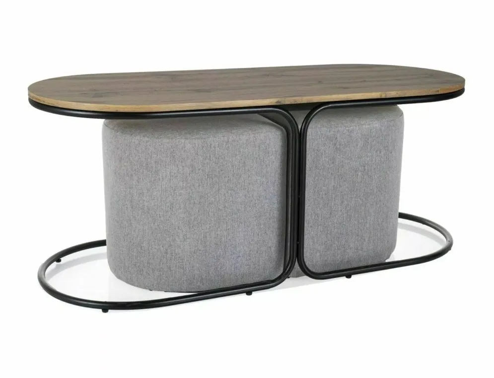 Ława DUAL 120x50 dąb artisan/czarny mat w stylu industrialnym I sklep meblowy MIRAT. styl LOFT