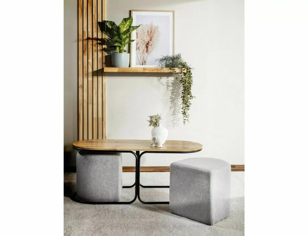 Ława DUAL 120x50 dąb artisan/czarny mat w stylu industrialnym I sklep meblowy MIRAT. styl LOFT