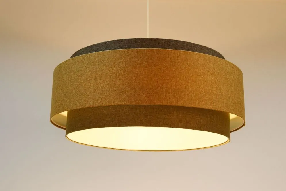 Lampa wisząca ERUTAN DUDU szara/beżowa w kształcie walca I sklep meblowy MIRAT.